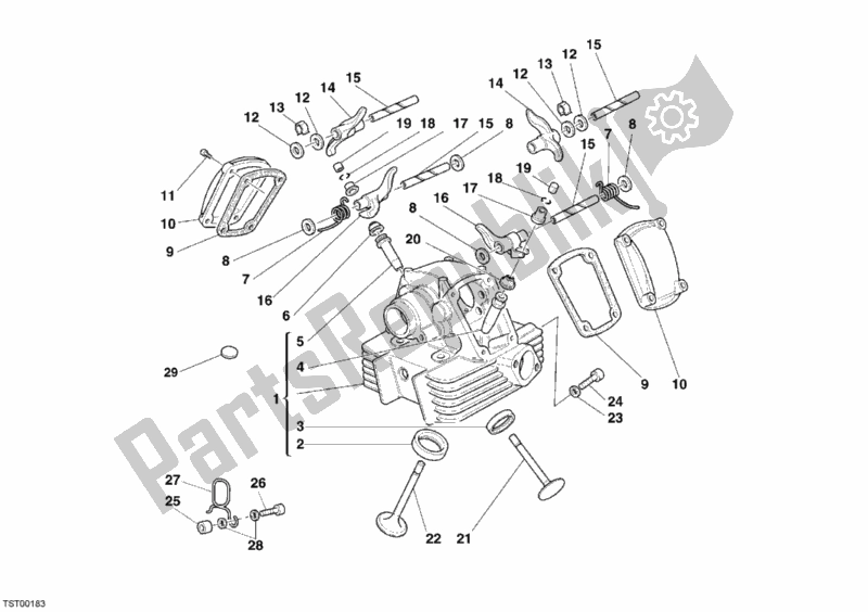 Todas las partes para Culata Vertical de Ducati Monster S2R 800 Dark 2006